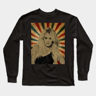 Carrie Underwood -  Photo Vintage Retro Look FanArt Long Sleeve T-Shirt